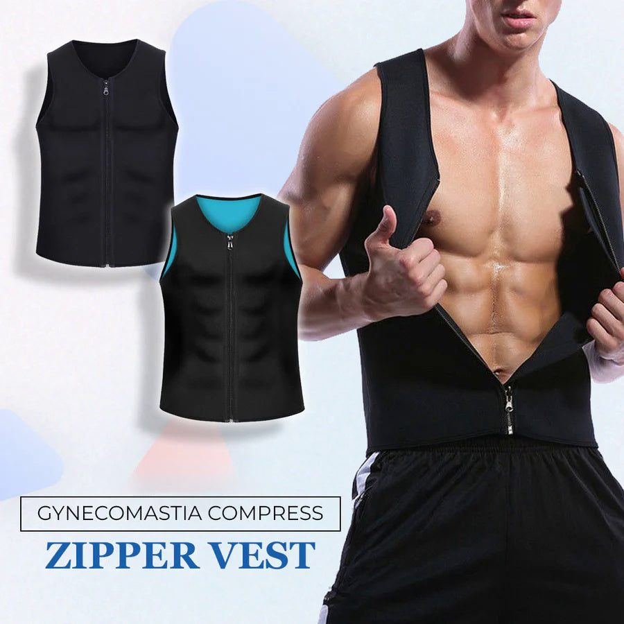 Gynecomastia Compress Zipper Vest